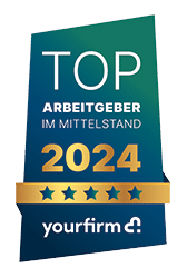 Siegel "Top Arbeitgeber im Mittelstand 2024" von yourfirm